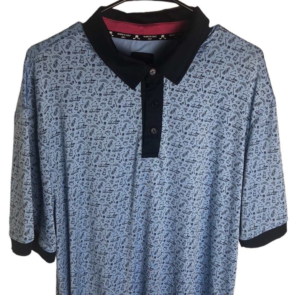 Kenneth Cole Golf Polo Shirt All Over Print Men’s Size XL